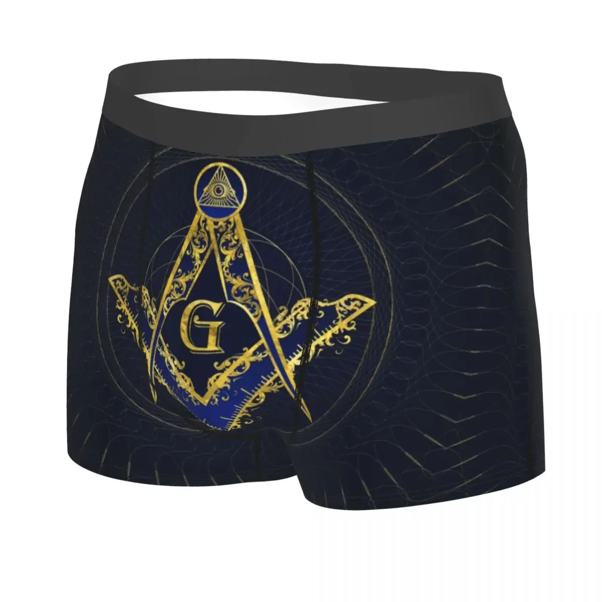 Custom Freemason Evil Eye Symbol Boxers Shorts Mens Masonic Mason Briefs Underwear Funny Underpants