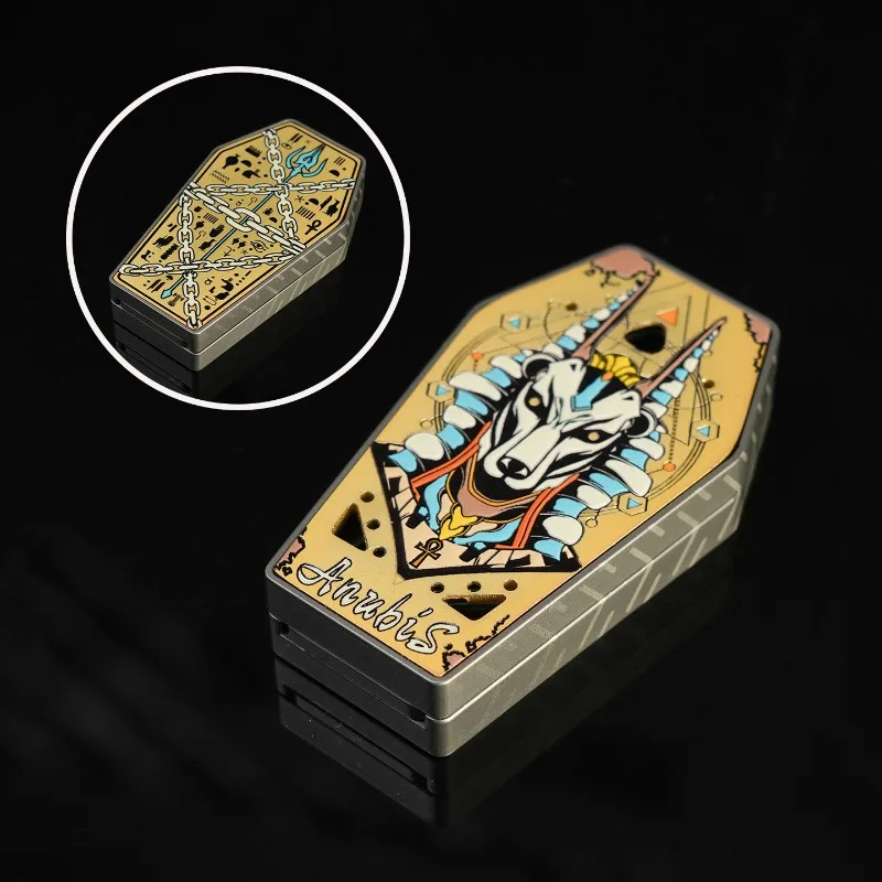 FBAEDC أنوبيس الشوكة الرنانة الميكانيكية سبائك التيتانيوم الإصبع دفع بطاقة الضغط لعبة سطح المكتب