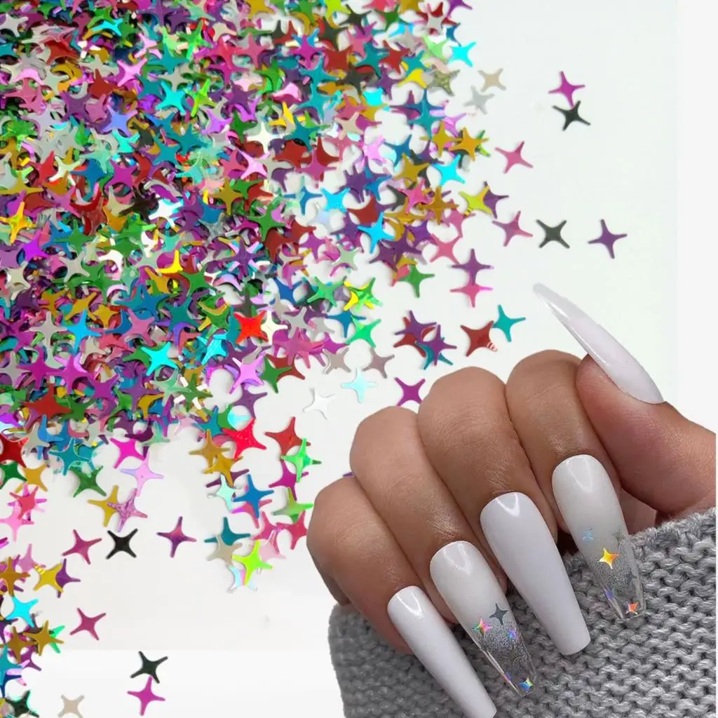 Holographic Glitter Colorful Sliver Nail Sequins 3D Gel Polish Micro Laser Flakes Lady DIY Salon Manicure Nail Decorations