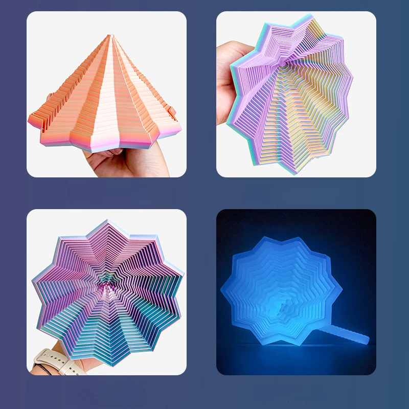 ثلاثية الأبعاد مطبوعة ستار لعبة مجسمة مع مقبض الإصبع الضغط لعبة مضلع PLA الإصدار الإجهاد مكافحة القلق الإجهاد الإغاثة الكمامة اللعب