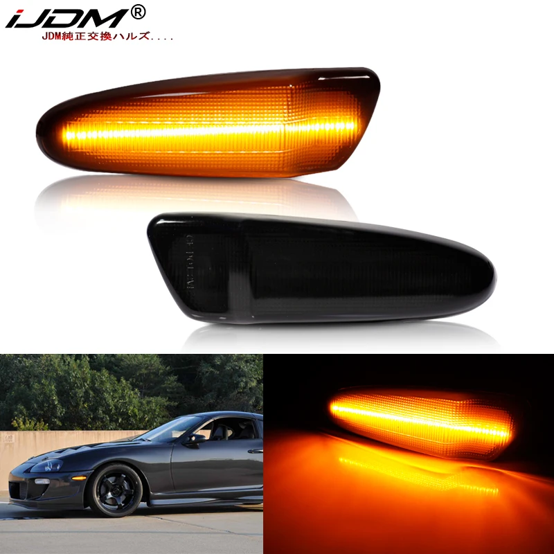 IJDM-Luz LED de posición lateral del parachoques para Toyota SUPRA MK.4, 1997-1998, Toyota Celica, reemplazo de lámpara OEM de indicador lateral