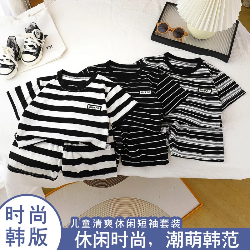 

Children's Short-Sleeve Suit Summer New Style for BoystT-shirt and shorts two-piece set baby summer clothing children's wear who
