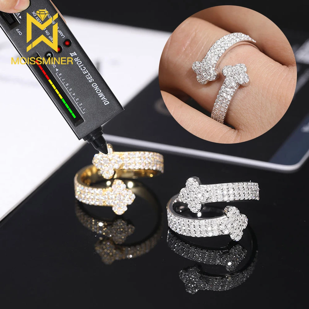 

Free Size Moissanite Rings For Men Iced Out Rings S925 Silver Wedding Ring Finger Jewelry Pass Diamonds Tester Free Shipping