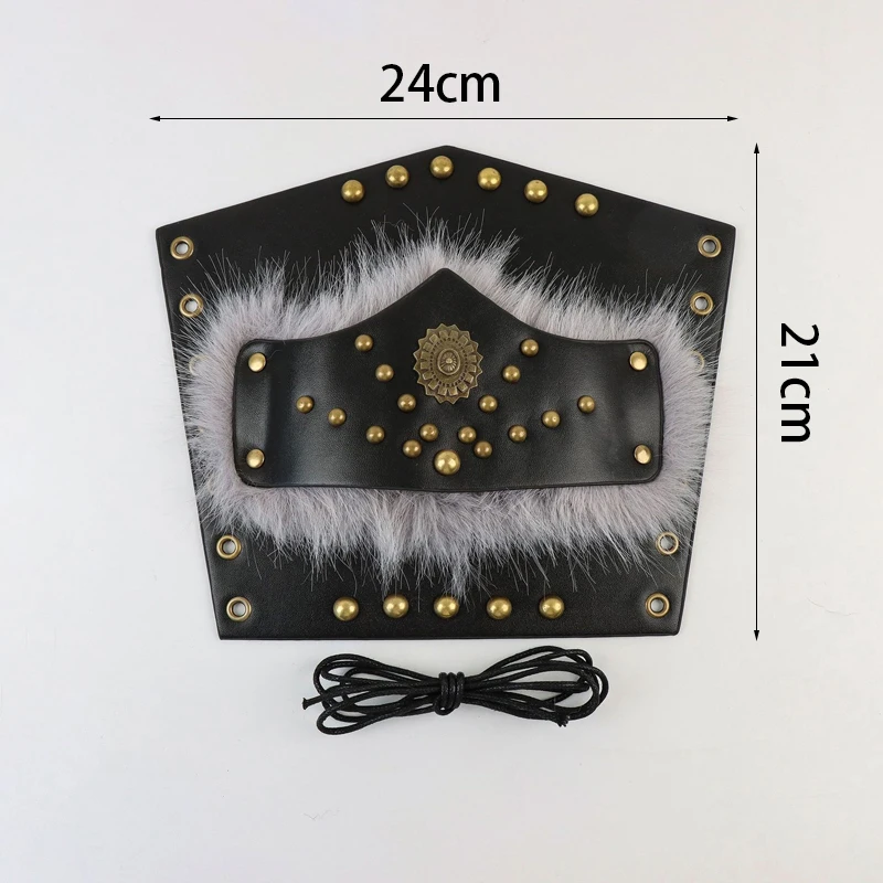 1 stks Middeleeuwse Steampunk Bont Polsband PU Lederen Arm Armor Guards Viking Ridder Handschoen Bracers Renaissance Cosplay Props