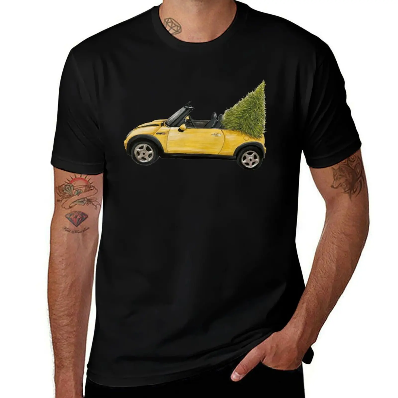 

Happy Mini Christmas - Mini Cooper Cabriolet T-Shirt man graphic t shirt t shirts designer T-shirt