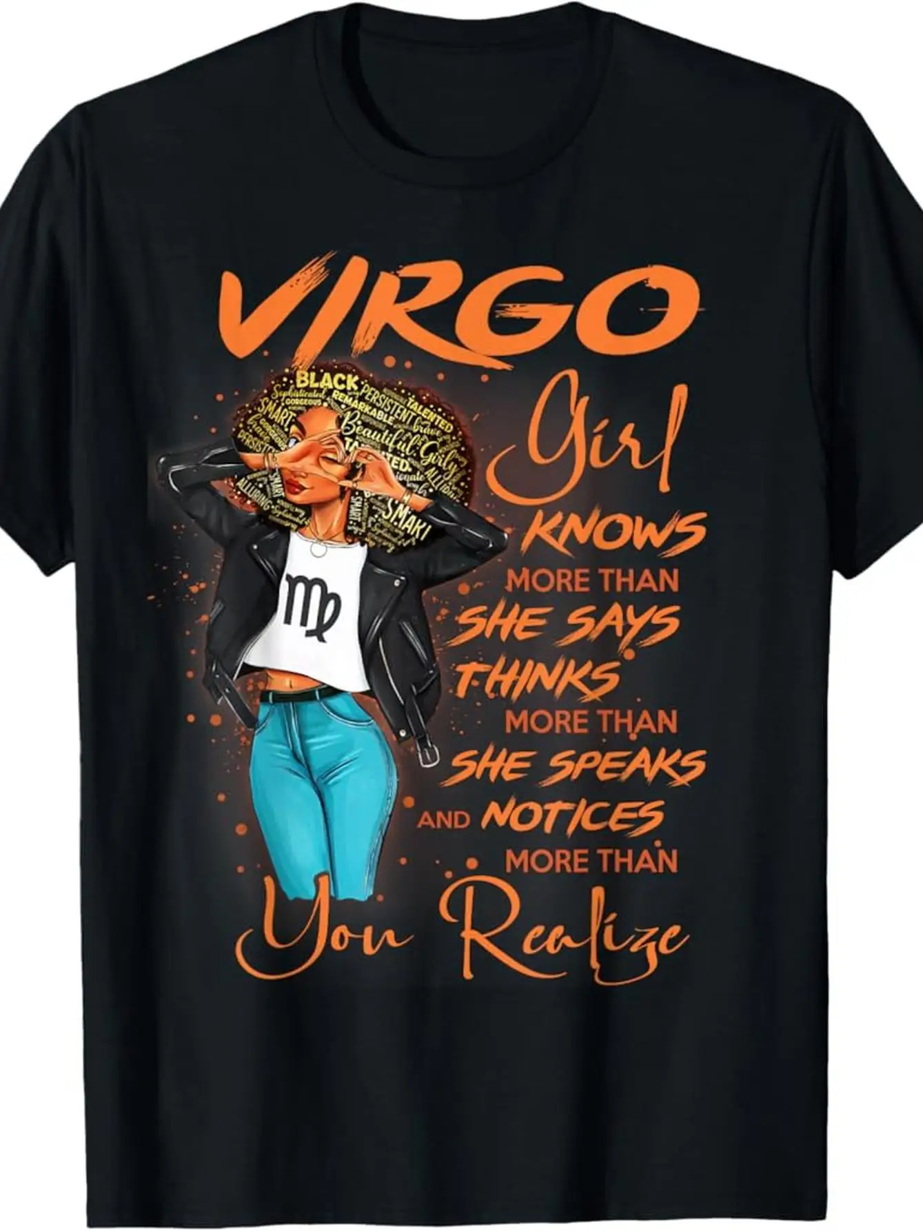 

100% Made in USA, 180g Virgo Girl Knows More Than She Says for T-Shirt