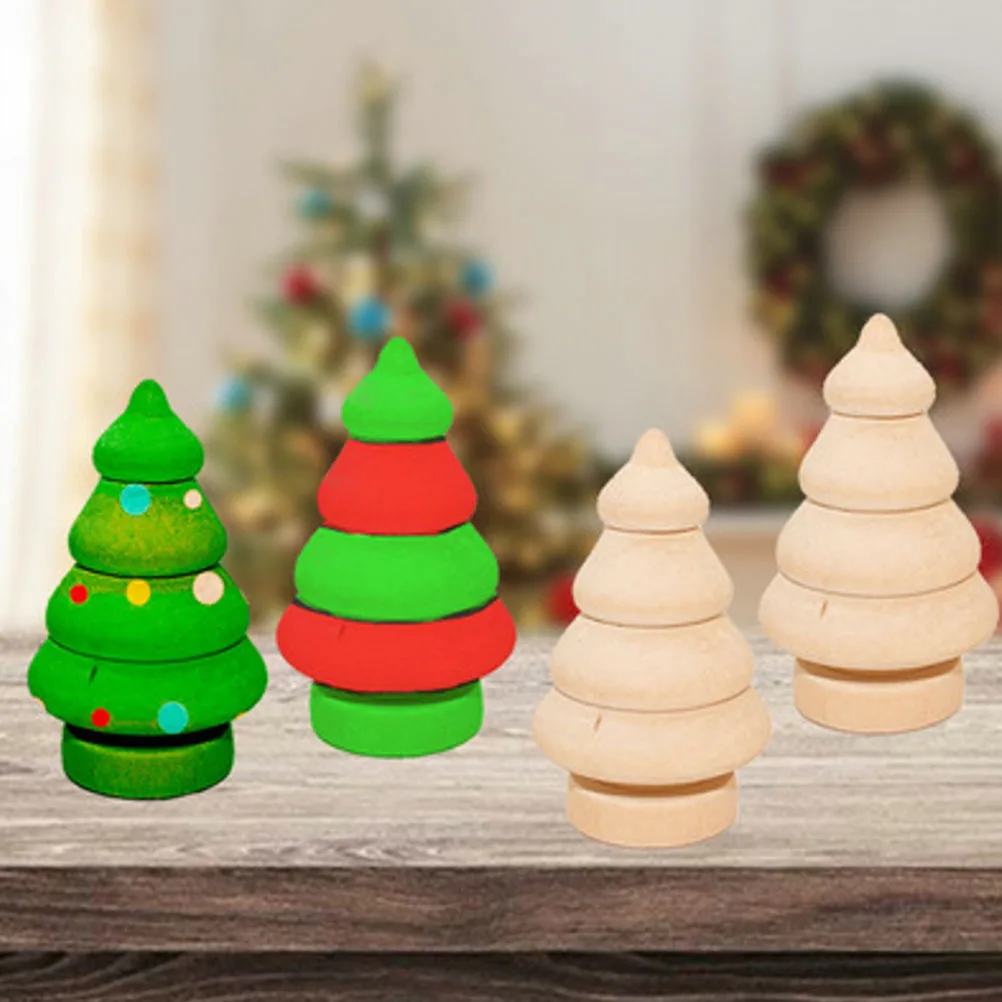 

20Pcs DIY Painted Wooden Snowman Christmas Tree Blank Ornaments for Kids Crafts Creative Decoration and Family Activities