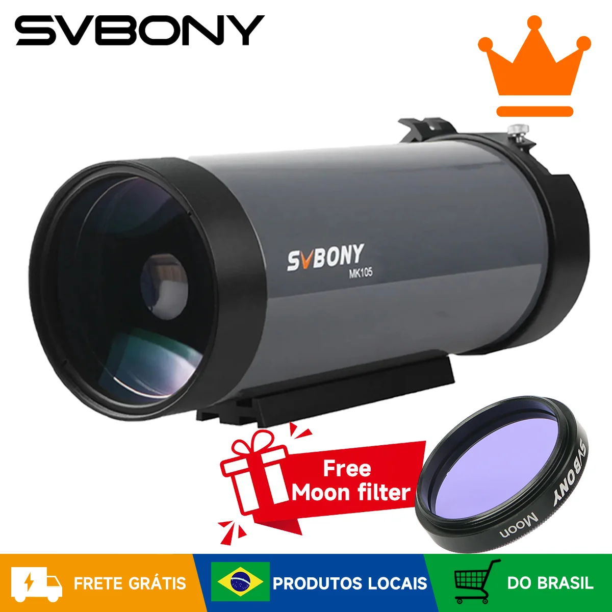 Svbony Telescópio MK105 OTA com design portátil para observações e fotografia lunar e planetária. MK105 Maksutov-Cassegrain.