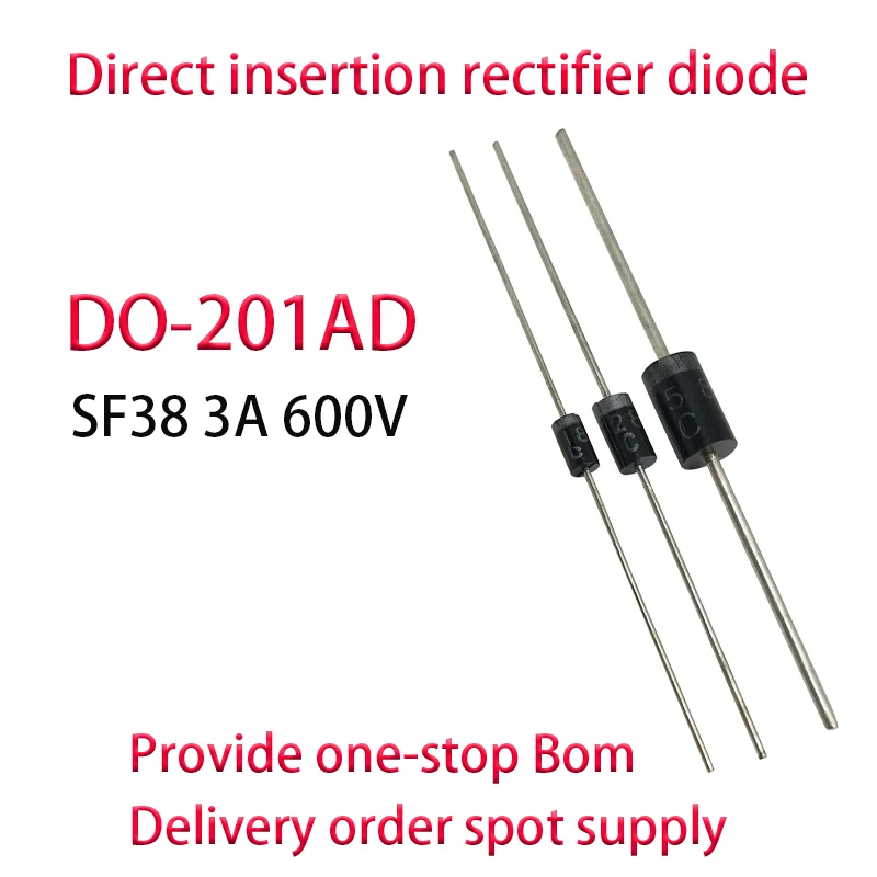 

SF38 3A 600V DO-201AD 200PCS Direct insertion rectifier diode ultra fast recovery diode Provide one-stop Bom