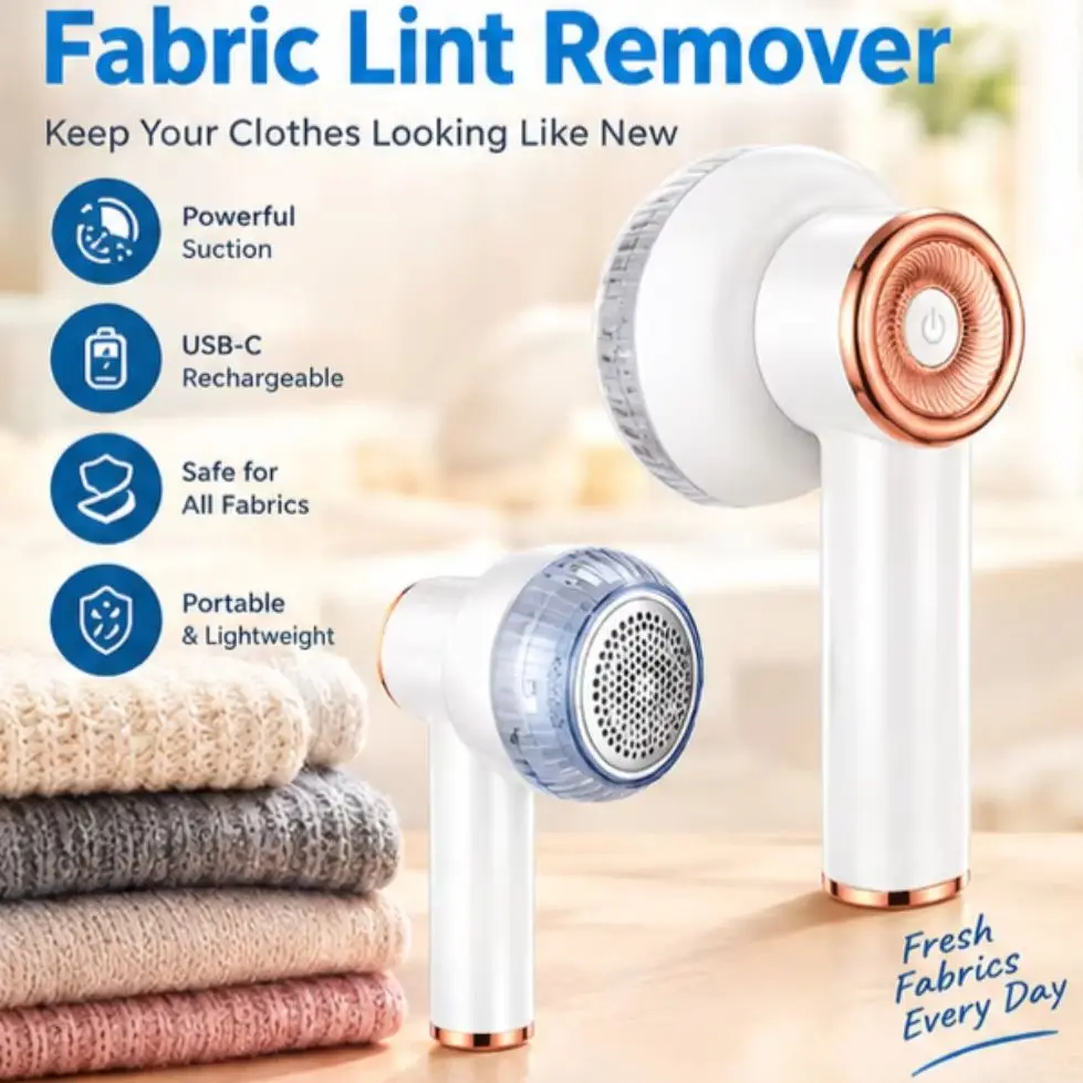 Rasoir électrique rechargeable USB-C pour tissus, laine, coton, tricots, tapis, éliminateur de bouloches et de peluches