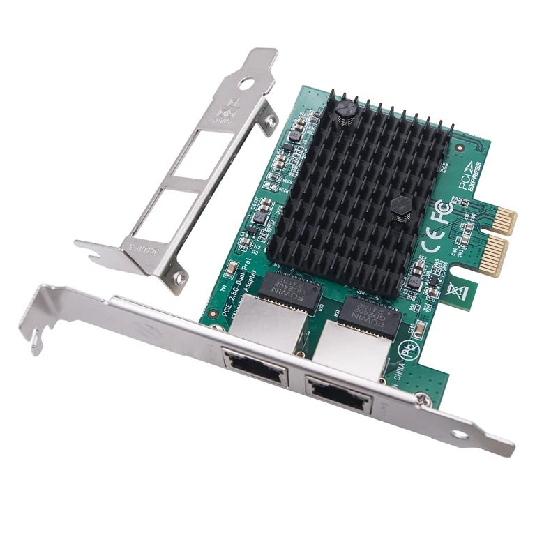 

2.5G PCIE Network Card 2 Port RJ45 to PCI Express X1 Gigabit Ethernet Network Adapter RTL8125BG Chip 2500Mbps NIC for PC Desktop