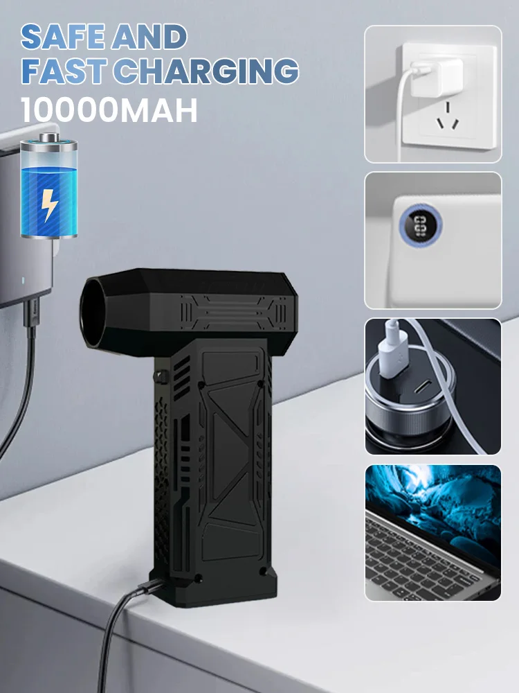 Imagem -05 - Ventilador de ar Elétrico 150000 Rpm Motor Brushless Handheld Turbo Jet Ventilador Violento Velocidade do Vento 51 m s Usb Recarregável Secador de ar