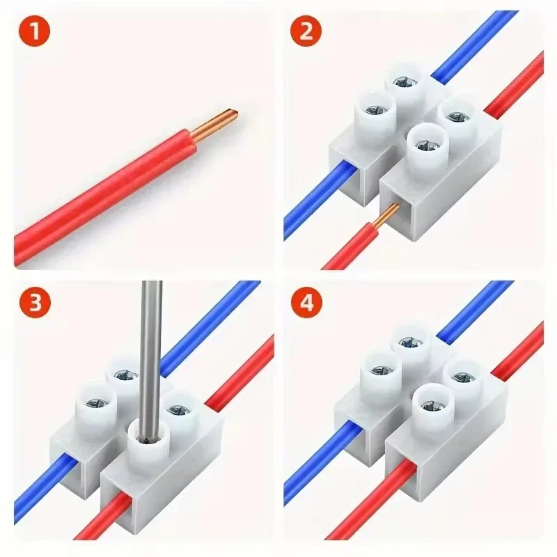 10pcs 2p Terminal Block Plastic Wire Screw Cable Connector Wire Connector Strip Ideal For Electrical Wiring Projects