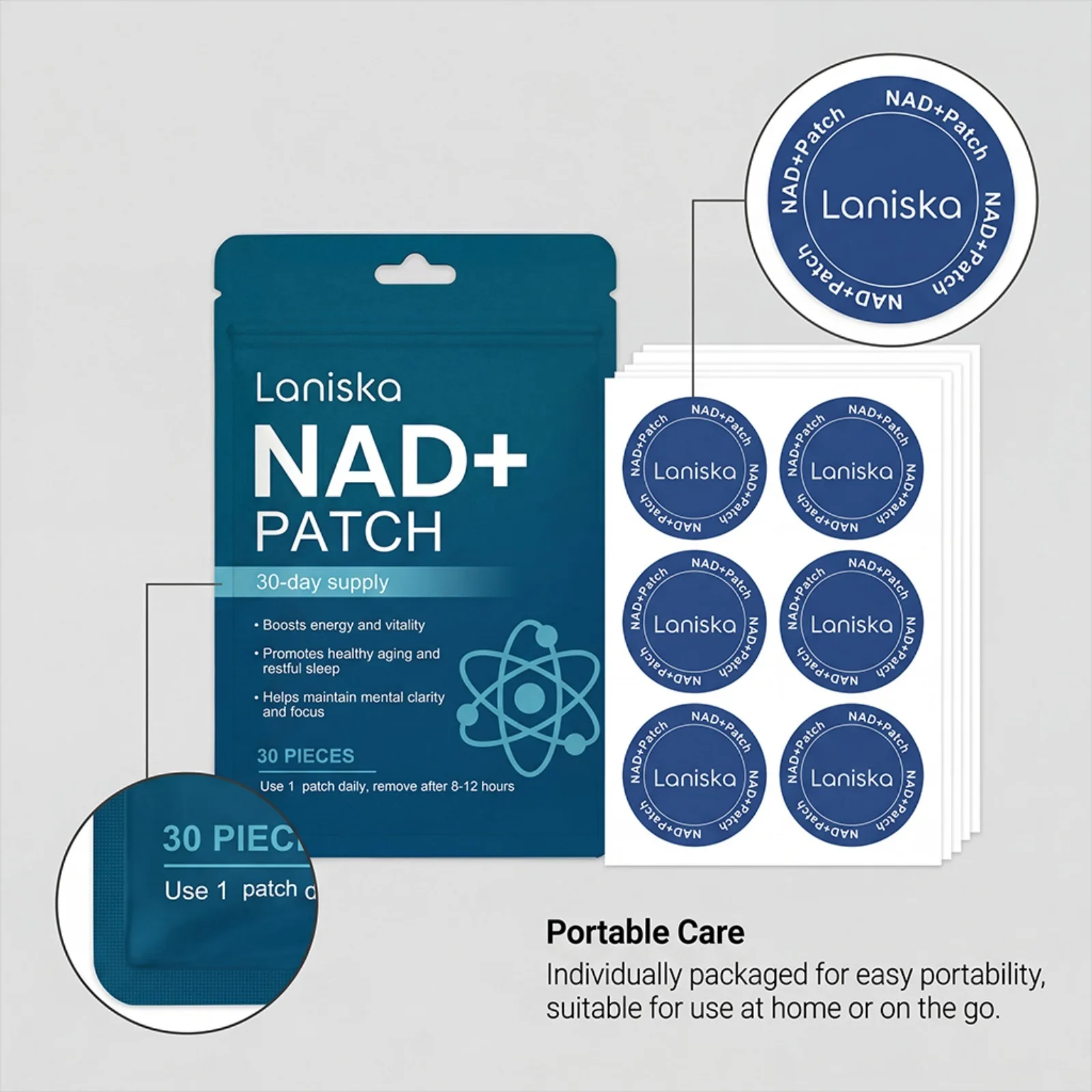 NAD+ Hautpflege-Patch Nährend Tragbar Einfach Anzuwenden Sanfte Tägliche Pflege Leichtgewichtig Feuchtigkeitsspendend Tragbare Nährende Hautpatches – Detail 5