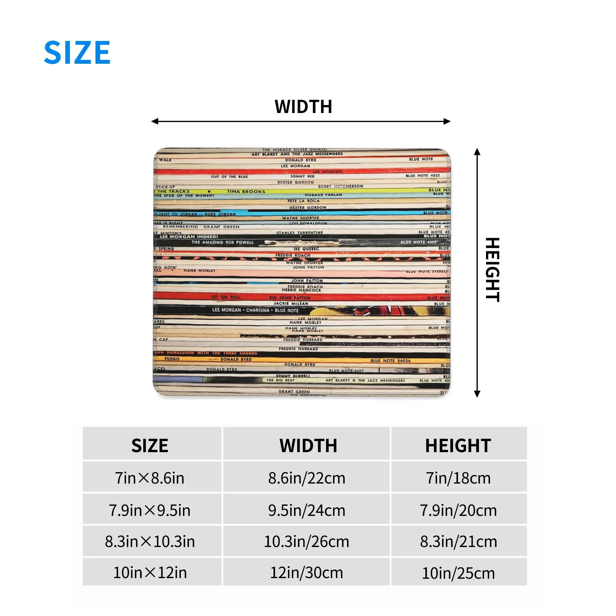 ブルーノートビニールレコードマウスパッドコンピュータキーボードマウスマットゲーマー PC ラップトップデスクマットオフィスアクセサリーテーブルマット