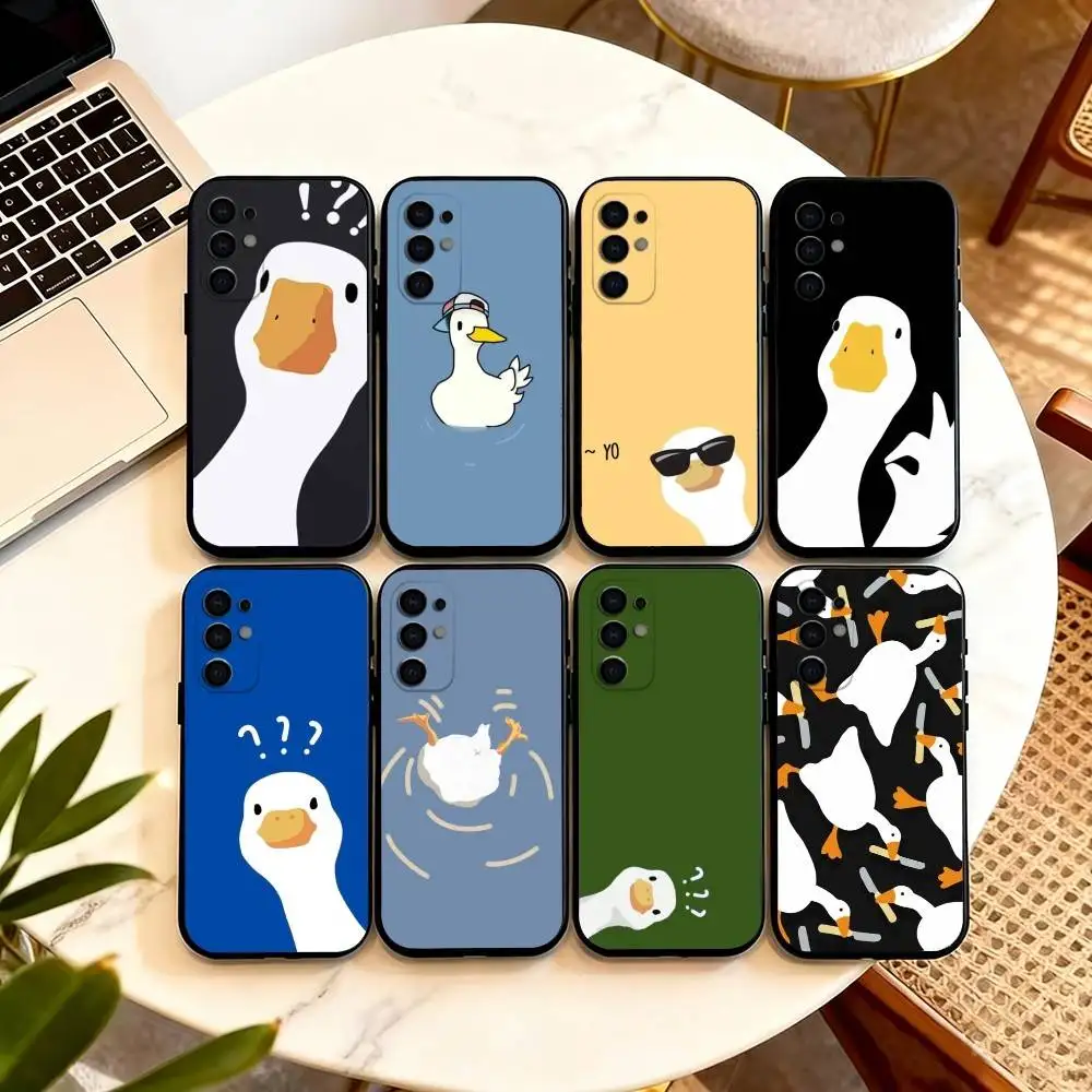 

Cartoon Duck Phone Case For Samsung S25,S24,S21,S22,S23,S30,Ultra,S20,Plus,Fe,Soft Silicone Black Cover