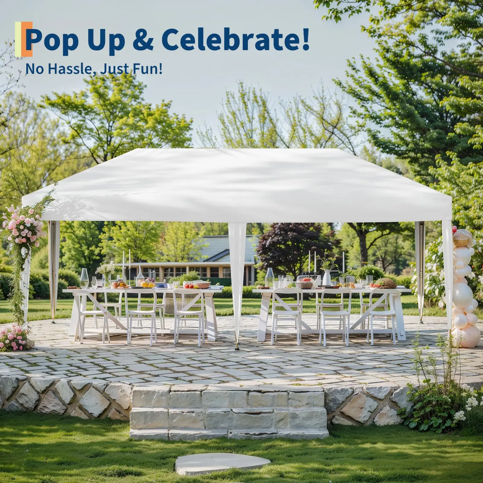 10x20 Pop Up Canopy with 6 Sidewalls, Beach Ten with One Push Setup, Heavy Duty Outdoor Instant Canopy Tent with Portable Roller Bag, Silver Coated Top, 3 Adjustable Height, Sandbags, White