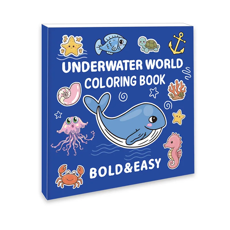 

Креативная книжка-раскраска, книжка-раскраска 40, книжка-раскраска с рисунком подводного мира, подарок на день рождения, праздничный подарок