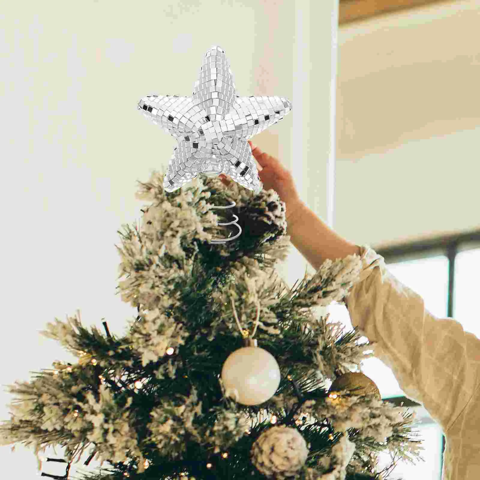 クリスマスデコレーショントッパーキッチン用,ディスコツリートップスターボールオーナメント,クリスマス用の小さな秋のオーナメント