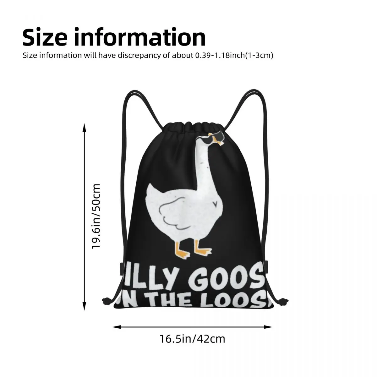 Silly Goose On The Loose mochila portátil con cordón, bolsas de almacenamiento para deportes al aire libre, viajes, gimnasio, Yoga, nueva