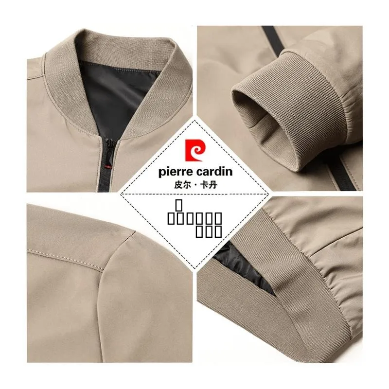 بيير كاردان الرجال عادية فضفاضة تناسب Busin Jaet الخريف جديد Sle Faionable لون نقي الترفيه معطف Adstrative معطف