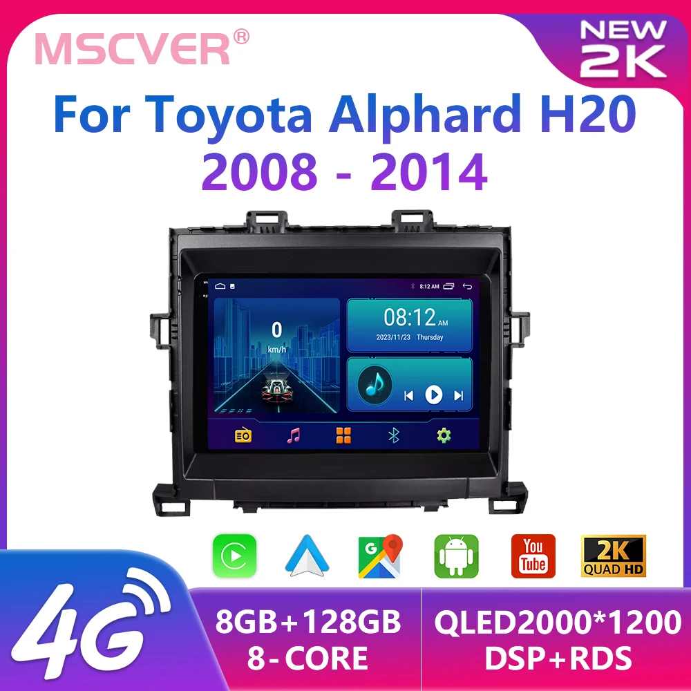 

2Din Android 13 Car Stereo Radio For Toyota Alphard H20 2008-2014 Multimedia Video Player Carplay GPS Navigation 4G Carplay Auto