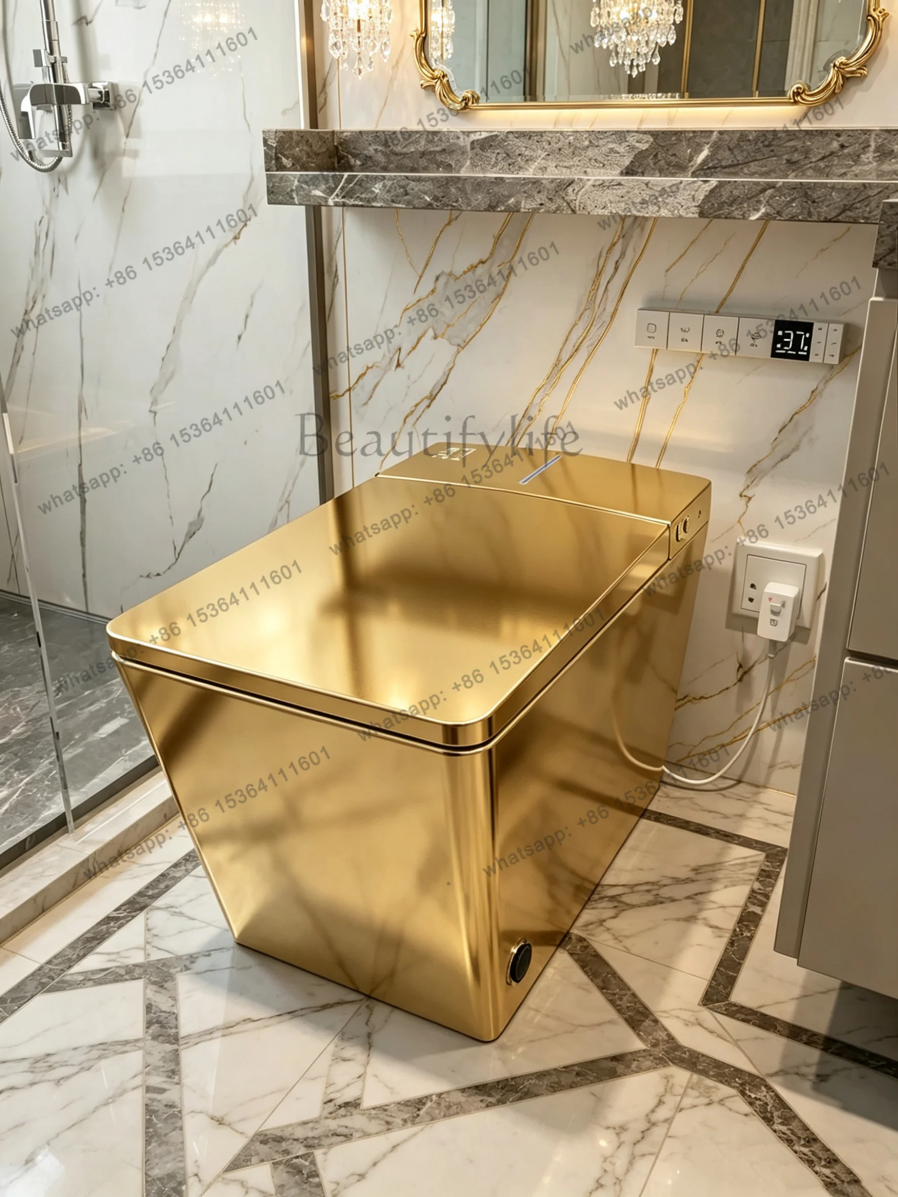European smart toilet household fully automatic integrated instant square toilet