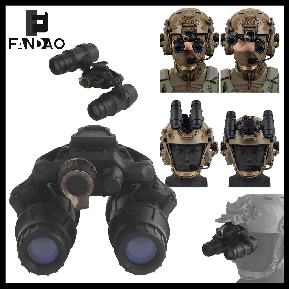 Tactical NVG Dummy Model Airsoft Side Flipping Binocular Night Vision Goggles Model with Anti-Loss Lanyard for Helmet CS Cosplay