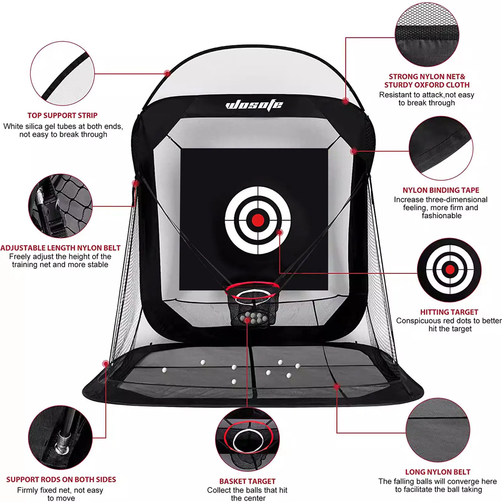 Golf Chipping Net Golfing Target Net Swing Training Golf Equipment for Swing Practice Indoor Outdoor Gift for Golf Lovers