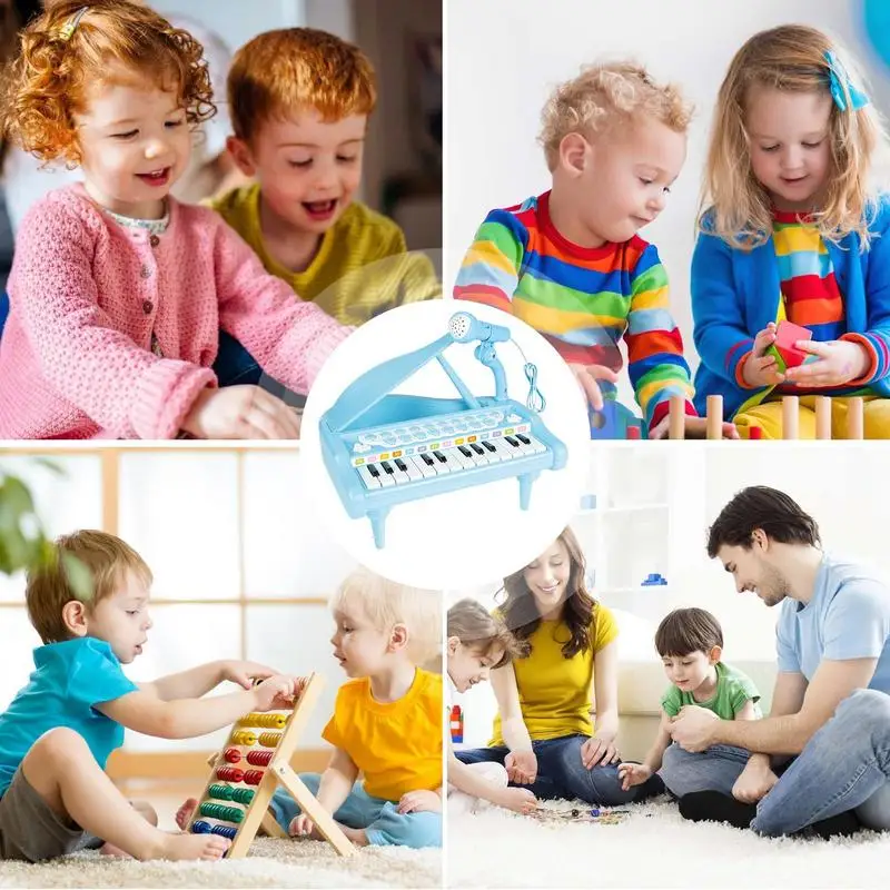 Piano Music Toy 24 Keys Music Toy With Microphone Music Instruments Early Development Toys For Beginners Boys Girl Ages 3-6