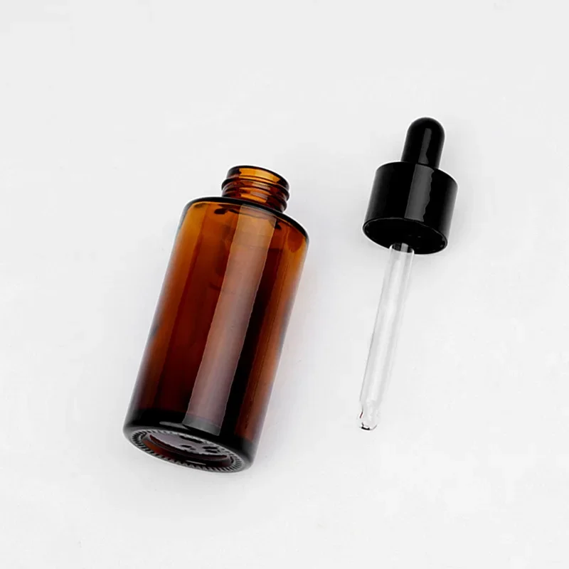 Flacone contagocce marrone da 1 pz flacone in vetro a spalla piatta marrone da 30ml bottiglia di olio essenziale bottiglia di essenza da 40ml bottiglia di crema marrone