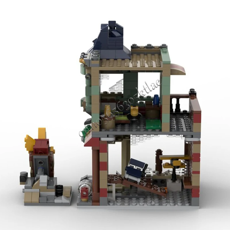 Set de Construcción de Calle y Casa de 624 Piezas, Versión Apocalipsis 3 en 1, MOC, Bloques de Construcción Modulares Personalizables, Juguete Creativo de Bricolaje para Niños, Regalo de Cumpleaños