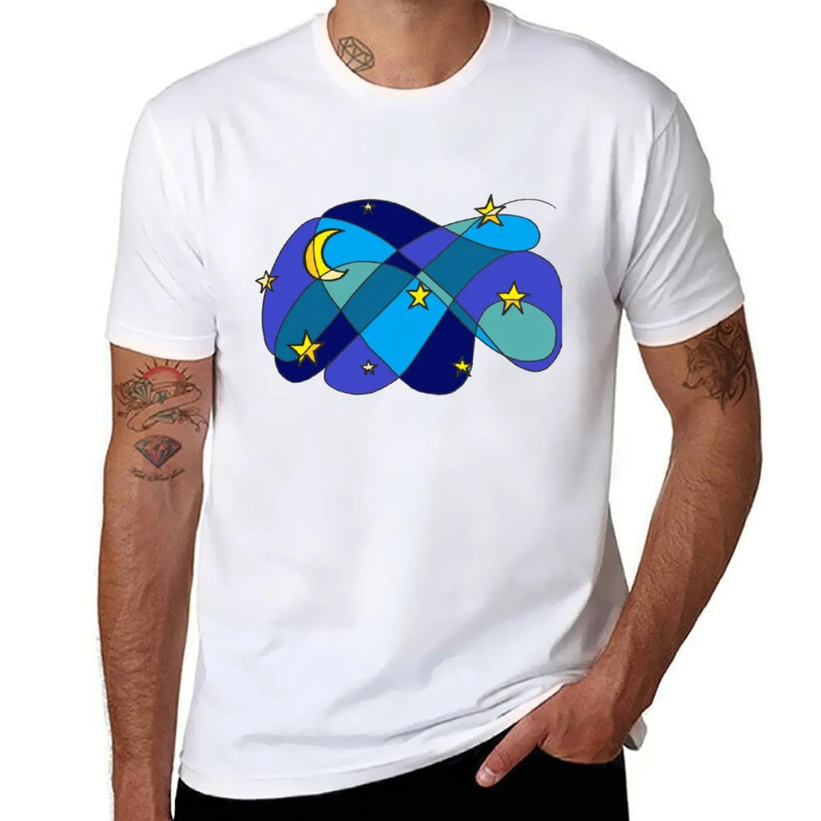 

Stars and Moon #1 T-Shirt t shirt for man men t shirt cotton 100% T-Shirt