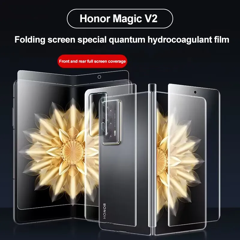 High Quality Protective Hydrogel Film For Honor Magic V2 RSR Porsche Design 4 in 1 Full Cover Screen Protectors Not Glass