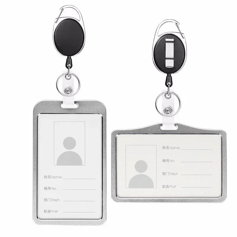 Retractable ID Working Permit Card Case Cover Badge Holder Staff Work Pass Access Work Card Holder Cover Sleeve Badge Protector