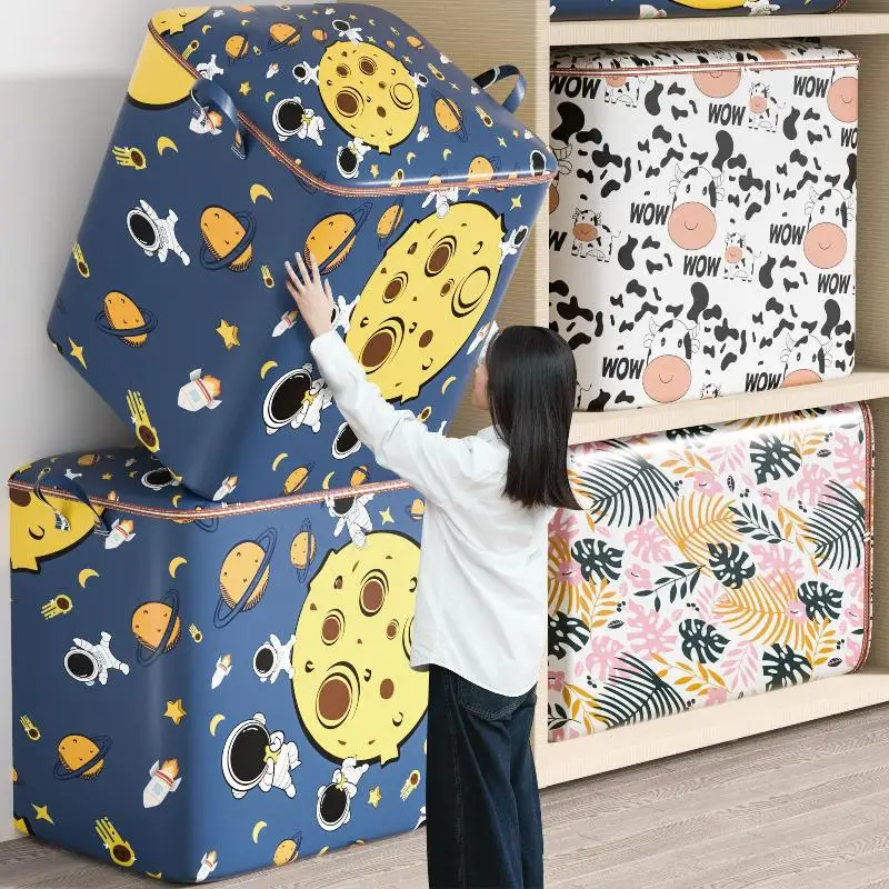 Large Capacity Clothing Storage Bag Storage Bag Quilt Organizer With Reinforced Handle Foldable Toy Storage Luggage Moving Box