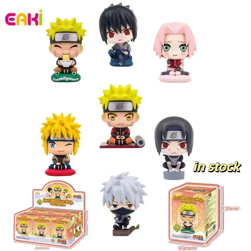 En stock Eaki Naruto Shippuden Swift Ninja Sit Blind Box Kawaii Seated Doll Anime Collectible Table Decor Holiday Present Gifts