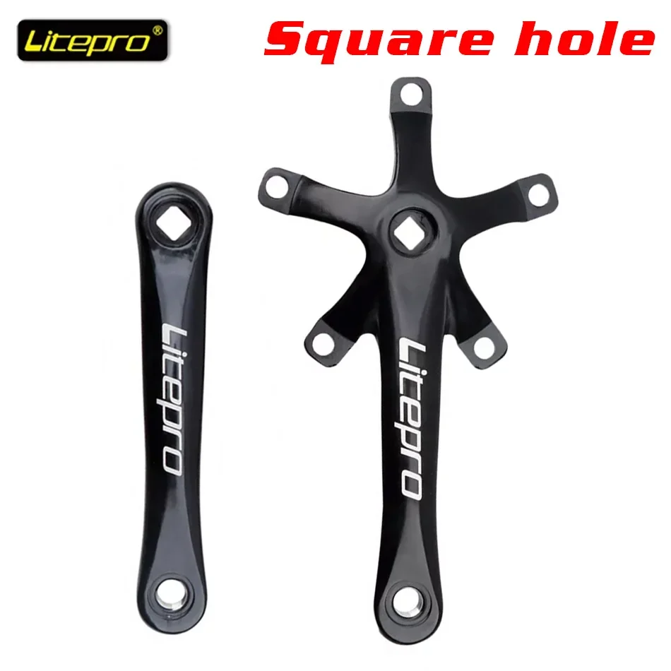 Litrpro Mountain Road Folding Bicycle Crank 170mm Square Hole BCD 130MM Bicycle Accessories Fixed Gear Crankset Bike Crankset