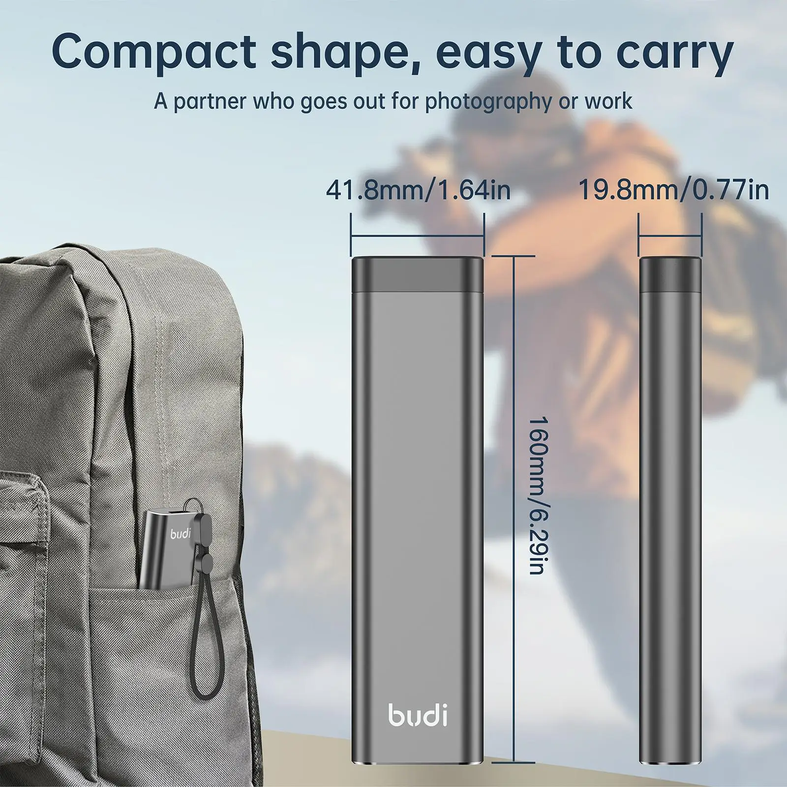 BUDI Multi-function Smart Adapter Card Storage Data Cable USB Box Universal Card Reader For IPhone Capacity512GB