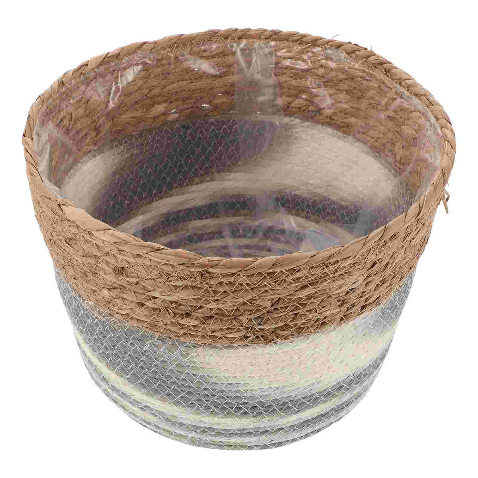 

Woven Flower Basket Baskets for Blankets Handmade Pots Home Decor Faux Tree Large Rope Cotton Storage