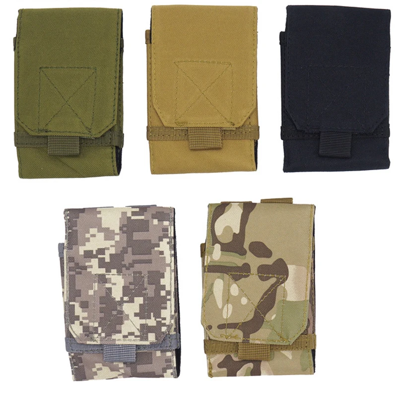 Outdoor Camping Hiking Tactical Phone Bag Camouflage Bag Hook Loop Belt Mobile Case Waist Back Pack