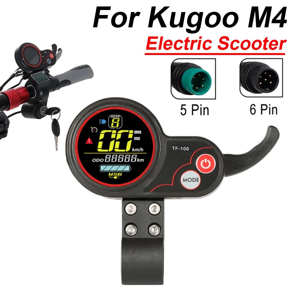New TF100 5/6 pin Dashboard for KUGOO M4 Electric Scooter Panel Communication Instrument Display Parts