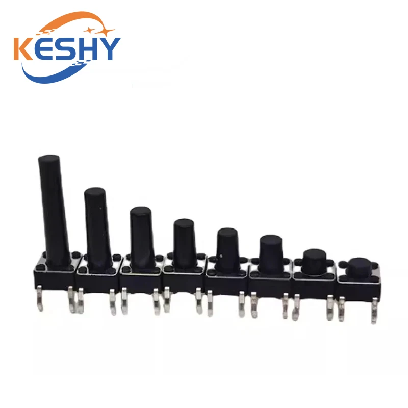 50PCS 4.5X4.5X3.5/3.8/4.5/5/6/7/8/9/10/11/12MM 4Pin DIP 12V PCB Tiny Button Tact Switch 260GF Momentary Tactical Push Button