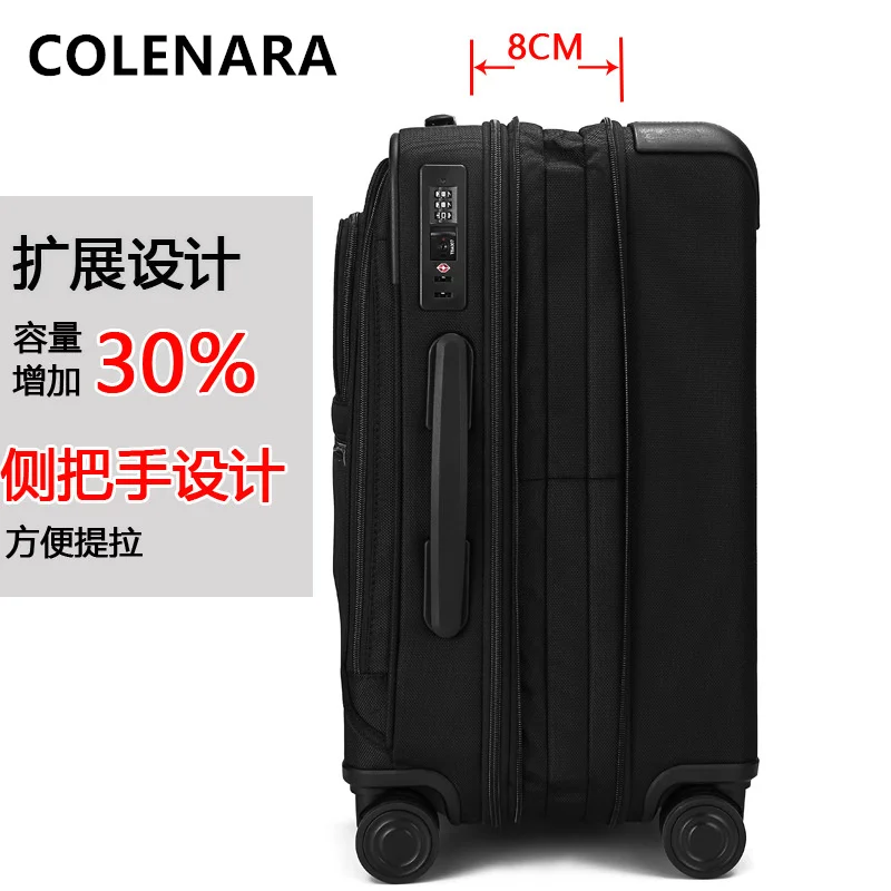 COLENARA 20"24Inch Suitcase Oxford Cloth Waterproof Boarding Box Expandable Trolley Case Men's Password Box Women's Luggage