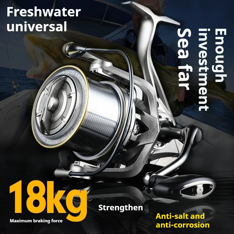 بكرة دوارة معدنية كبيرة الحجم 10000–14000، عجلة صيد بحرية طويلة للأسماك الكبيرة الثقيلة #1