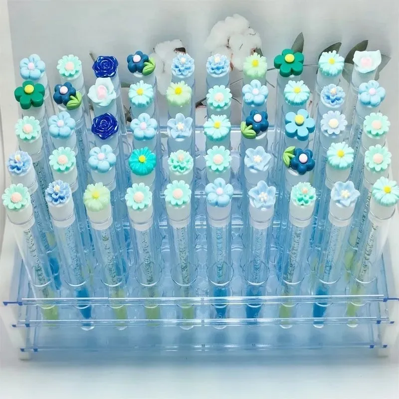 50PCS 재사용 가능한 속눈썹 브러쉬 튜브 눈썹 브러쉬 속눈썹 완드 교체 가능한 방진 클리너 보관 튜브 메이크업 도구