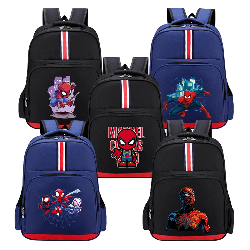 

Spiderman Marvel School Bag Movie Cartoon Print Kids Student Supplies Backpack Teenager Adult Vogue Office Storage Knapsack Gift