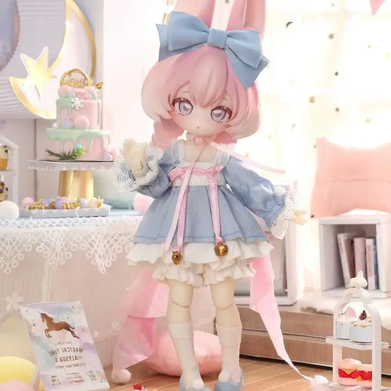 New Inedible Doll 1/12 Bjd Moon Time Bunny Series Blind Box Articular Mobility 12 Minutes Bjd Moving  Cute Doll Desktop Toy Gift