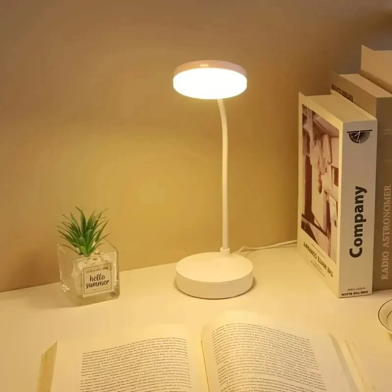 Luminária de Mesa LED Sem Fio com 3 Níveis de Intensidade, Lâmpada de Mesa com Controle por Toque e Alimentação por Plugue. Luz Noturna Portátil para Quarto, Sala de Estudo