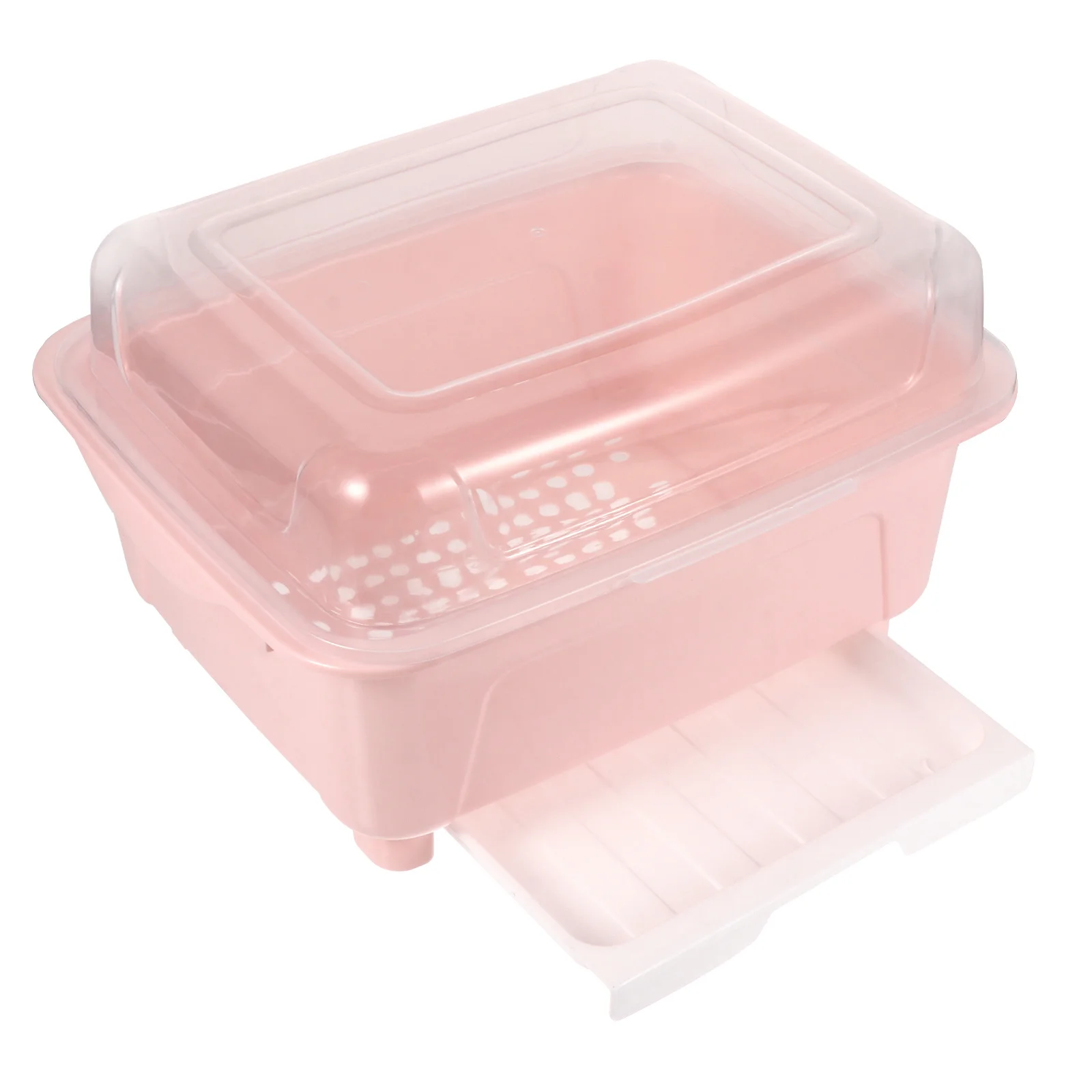 

Kitchen Flip Cover Tableware Storage Box Drain Design Transparent Organizer Cutlery Bowl Spoon Chopstick Holder